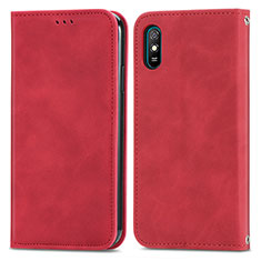 Handytasche Stand Schutzhülle Flip Leder Hülle S04D für Xiaomi Redmi 9AT Rot