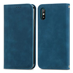 Handytasche Stand Schutzhülle Flip Leder Hülle S04D für Xiaomi Redmi 9i Blau