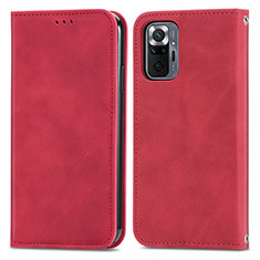 Handytasche Stand Schutzhülle Flip Leder Hülle S04D für Xiaomi Redmi Note 10 Pro Max Rot