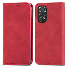 Handytasche Stand Schutzhülle Flip Leder Hülle S04D für Xiaomi Redmi Note 11 4G (2022) Rot