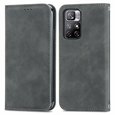 Handytasche Stand Schutzhülle Flip Leder Hülle S04D für Xiaomi Redmi Note 11T 5G Grau