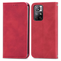 Handytasche Stand Schutzhülle Flip Leder Hülle S04D für Xiaomi Redmi Note 11T 5G Rot