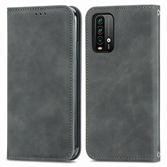 Handytasche Stand Schutzhülle Flip Leder Hülle S04D für Xiaomi Redmi Note 9 4G Grau