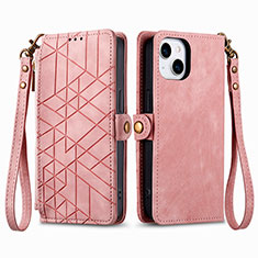 Handytasche Stand Schutzhülle Flip Leder Hülle S05D für Apple iPhone 14 Plus Rosegold