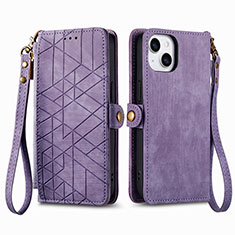 Handytasche Stand Schutzhülle Flip Leder Hülle S05D für Apple iPhone 14 Plus Violett