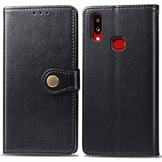 Handytasche Stand Schutzhülle Flip Leder Hülle S05D für Samsung Galaxy A10s Schwarz