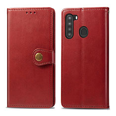 Handytasche Stand Schutzhülle Flip Leder Hülle S05D für Samsung Galaxy A21 Rot