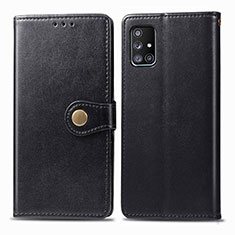 Handytasche Stand Schutzhülle Flip Leder Hülle S05D für Samsung Galaxy A71 5G Schwarz