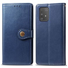 Handytasche Stand Schutzhülle Flip Leder Hülle S05D für Samsung Galaxy A91 Blau