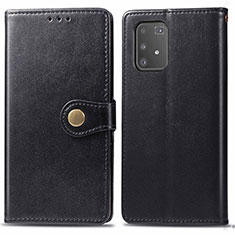 Handytasche Stand Schutzhülle Flip Leder Hülle S05D für Samsung Galaxy A91 Schwarz