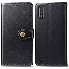 Handytasche Stand Schutzhülle Flip Leder Hülle S05D für Samsung Galaxy M01 Schwarz