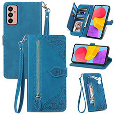 Handytasche Stand Schutzhülle Flip Leder Hülle S05D für Samsung Galaxy M13 4G Blau