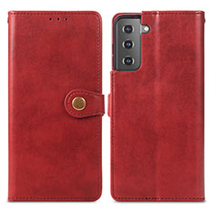 Handytasche Stand Schutzhülle Flip Leder Hülle S05D für Samsung Galaxy S21 Plus 5G Rot