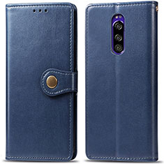 Handytasche Stand Schutzhülle Flip Leder Hülle S05D für Sony Xperia 1 Blau