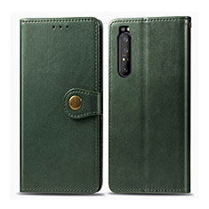 Handytasche Stand Schutzhülle Flip Leder Hülle S05D für Sony Xperia 1 II Grün