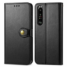 Handytasche Stand Schutzhülle Flip Leder Hülle S05D für Sony Xperia 1 III Schwarz