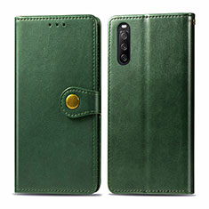 Handytasche Stand Schutzhülle Flip Leder Hülle S05D für Sony Xperia 10 III Grün