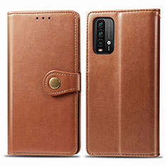 Handytasche Stand Schutzhülle Flip Leder Hülle S05D für Xiaomi Redmi Note 9 4G Braun