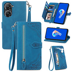 Handytasche Stand Schutzhülle Flip Leder Hülle S06D für Asus Zenfone 9 Blau