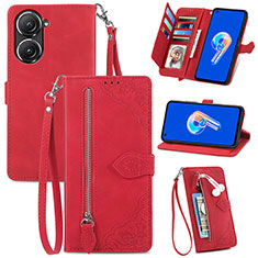 Handytasche Stand Schutzhülle Flip Leder Hülle S06D für Asus Zenfone 9 Rot