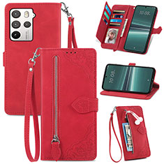 Handytasche Stand Schutzhülle Flip Leder Hülle S06D für HTC U23 5G Rot