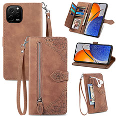 Handytasche Stand Schutzhülle Flip Leder Hülle S06D für Huawei Enjoy 50z Braun