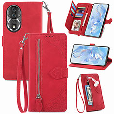 Handytasche Stand Schutzhülle Flip Leder Hülle S06D für Huawei Honor 80 5G Rot