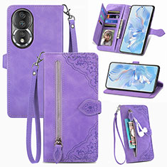 Handytasche Stand Schutzhülle Flip Leder Hülle S06D für Huawei Honor 80 5G Violett