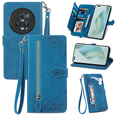 Handytasche Stand Schutzhülle Flip Leder Hülle S06D für Huawei Honor Magic5 Pro 5G Blau