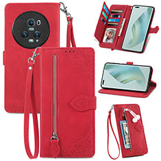 Handytasche Stand Schutzhülle Flip Leder Hülle S06D für Huawei Honor Magic5 Pro 5G Rot