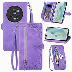 Handytasche Stand Schutzhülle Flip Leder Hülle S06D für Huawei Honor Magic5 Pro 5G Violett