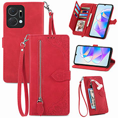 Handytasche Stand Schutzhülle Flip Leder Hülle S06D für Huawei Honor X7a Rot