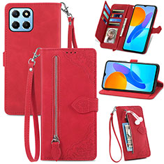 Handytasche Stand Schutzhülle Flip Leder Hülle S06D für Huawei Honor X8 5G Rot