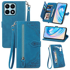 Handytasche Stand Schutzhülle Flip Leder Hülle S06D für Huawei Honor X8a 4G Blau