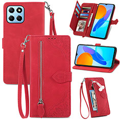 Handytasche Stand Schutzhülle Flip Leder Hülle S06D für Huawei Honor X8a 5G Rot