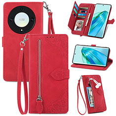 Handytasche Stand Schutzhülle Flip Leder Hülle S06D für Huawei Honor X9a 5G Rot