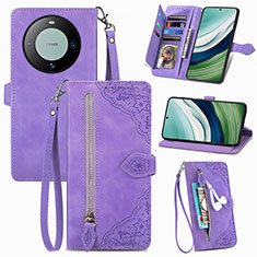 Handytasche Stand Schutzhülle Flip Leder Hülle S06D für Huawei Mate 60 Violett