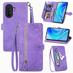 Handytasche Stand Schutzhülle Flip Leder Hülle S06D für Huawei Nova Y70 Plus Violett