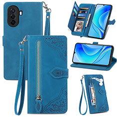 Handytasche Stand Schutzhülle Flip Leder Hülle S06D für Huawei Nova Y71 Blau