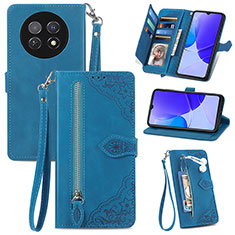 Handytasche Stand Schutzhülle Flip Leder Hülle S06D für Huawei Nova Y91 Blau