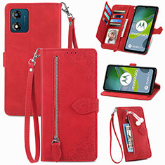 Handytasche Stand Schutzhülle Flip Leder Hülle S06D für Motorola Moto E13 Rot