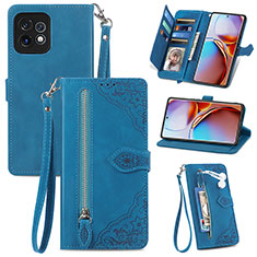 Handytasche Stand Schutzhülle Flip Leder Hülle S06D für Motorola Moto Edge Plus (2023) 5G Blau