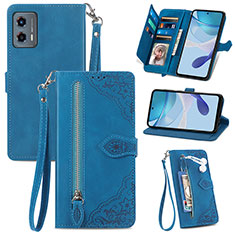 Handytasche Stand Schutzhülle Flip Leder Hülle S06D für Motorola Moto G 5G (2023) Blau