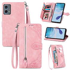 Handytasche Stand Schutzhülle Flip Leder Hülle S06D für Motorola Moto G 5G (2023) Rosa