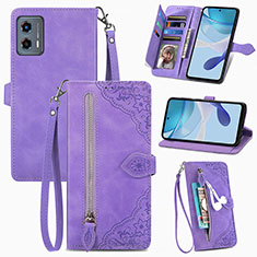 Handytasche Stand Schutzhülle Flip Leder Hülle S06D für Motorola Moto G 5G (2023) Violett