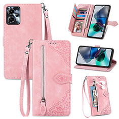 Handytasche Stand Schutzhülle Flip Leder Hülle S06D für Motorola Moto G13 Rosa