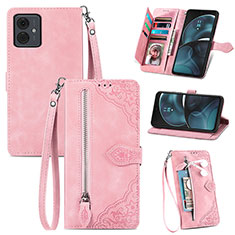 Handytasche Stand Schutzhülle Flip Leder Hülle S06D für Motorola Moto G14 Rosa