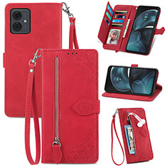 Handytasche Stand Schutzhülle Flip Leder Hülle S06D für Motorola Moto G14 Rot