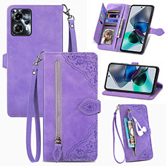 Handytasche Stand Schutzhülle Flip Leder Hülle S06D für Motorola Moto G23 Violett