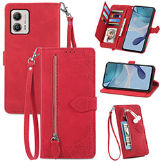 Handytasche Stand Schutzhülle Flip Leder Hülle S06D für Motorola Moto G53 5G Rot